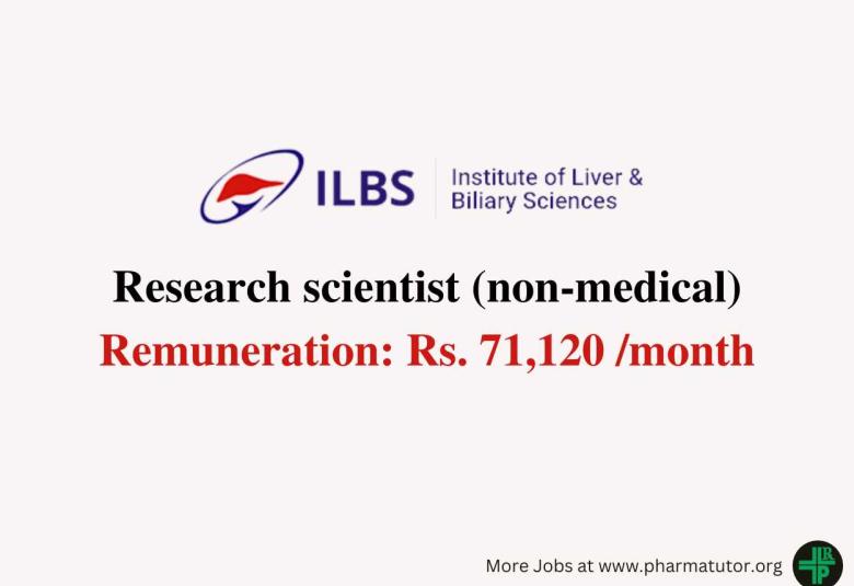 Advertisement for post of Project Research Scientist 1 Non-Medical at ILBS