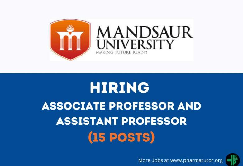 Job for Associate Professor and Assistant Professor at Mandsaur University