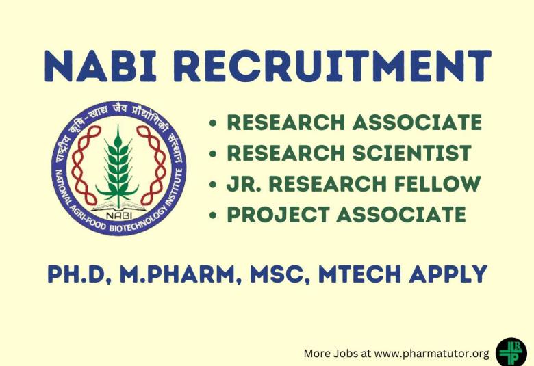 NABI requires Research Associate, Research Scientist, JRF, Project Associate