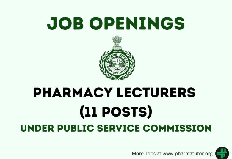 Job Openings for Pharmacy Lecturers under Public Service Commission