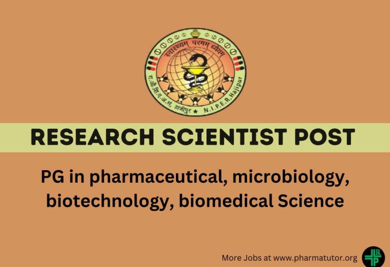 Vacancy for Research Scientist at NIPER