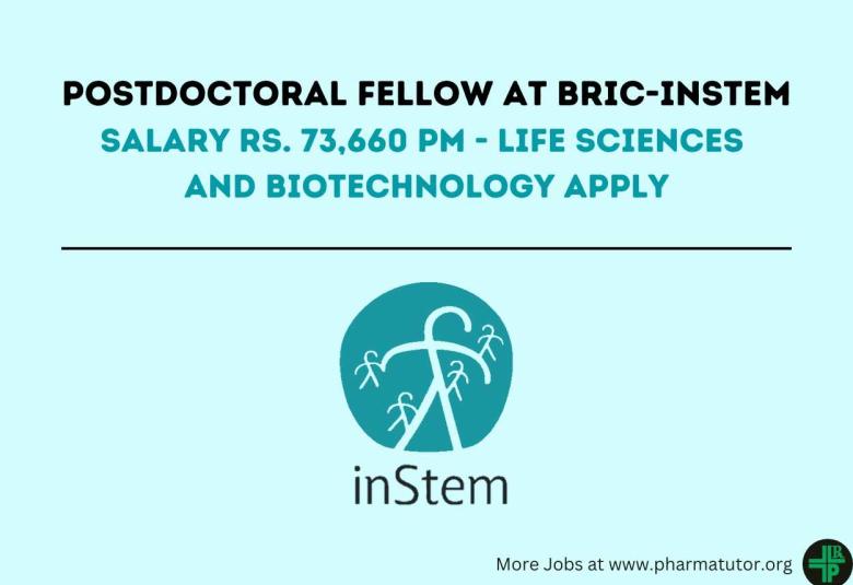 Work as Postdoctoral Fellow at BRIC-inStem