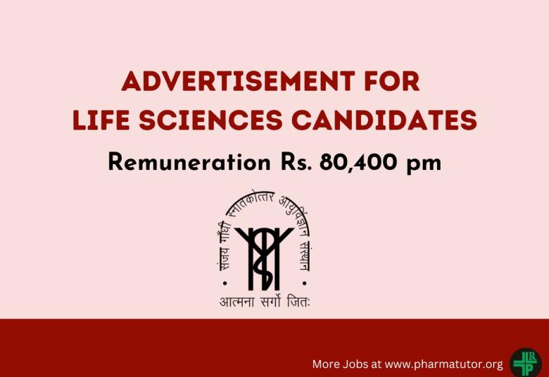 Advertisement for Life Sciences candidates at SGPGIMS