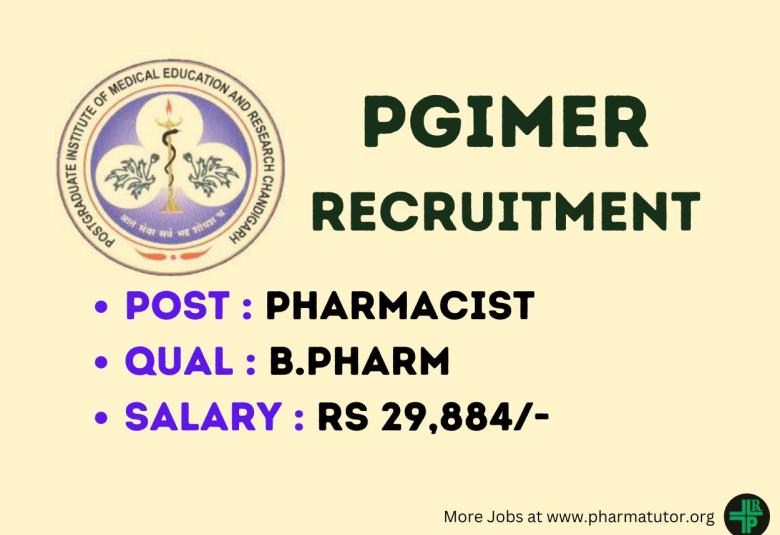 Applications are invited for post of Pharmacist at PGIMER
