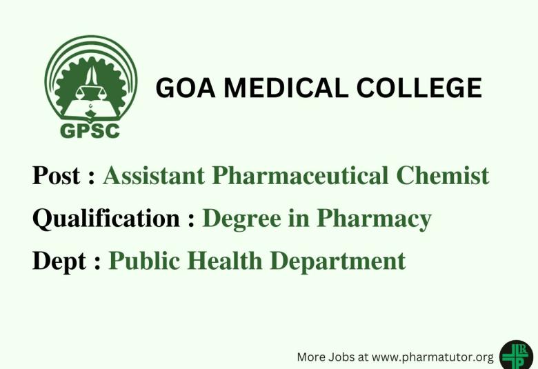Apply Online for post of Assistant Pharmaceutical Chemist under Public Service Commission