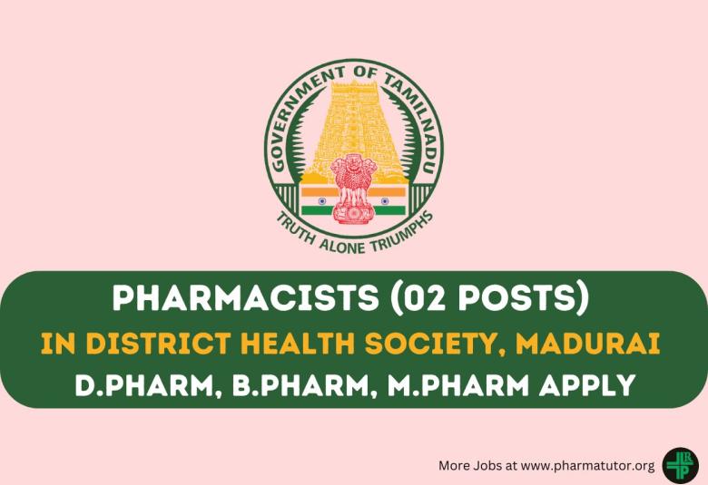 Job for Pharmacist in District Health Society, Madurai