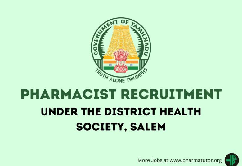 Job for Pharmacist under the District Health Society, Salem