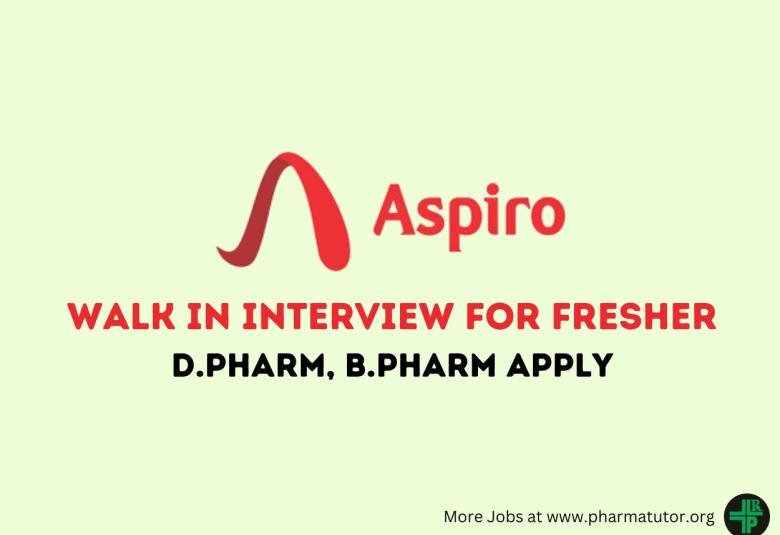 Walk in Interview for Fresher at Aspiro Pharma