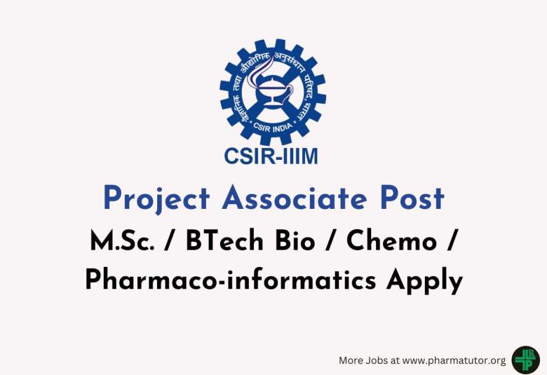 Applications are invited for post of Project Associate at IIIM