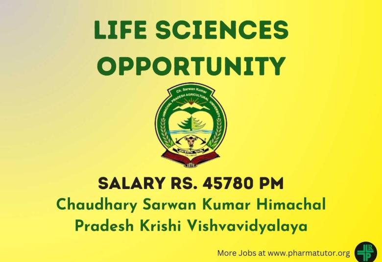 Life Sciences, Biotechnology, Genetics opportunity at CSKHPKV