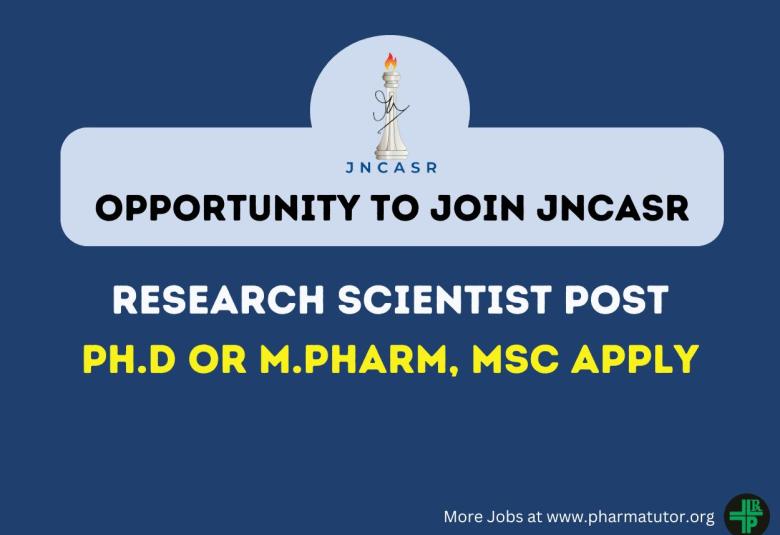 Opportunity to Join JNCASR as Research Scientist