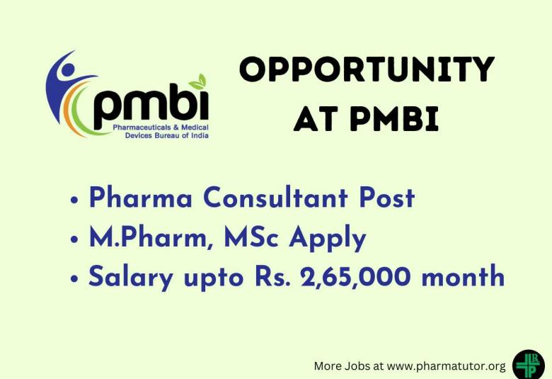 PMBI invites applications for Technical Consultant Pharma
