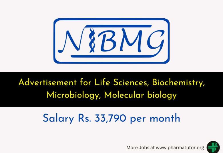 Advertisement for Life Sciences, Biochemistry, Microbiology, Molecular biology at NIBMG