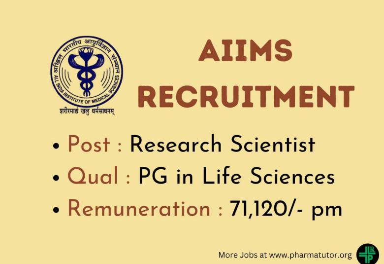 Advertisement for PG in Life Sciences at All-India Institute of Medical Sciences