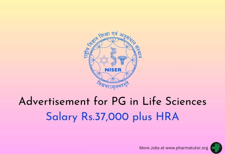 Advertisement for PG in Life Sciences at NISER