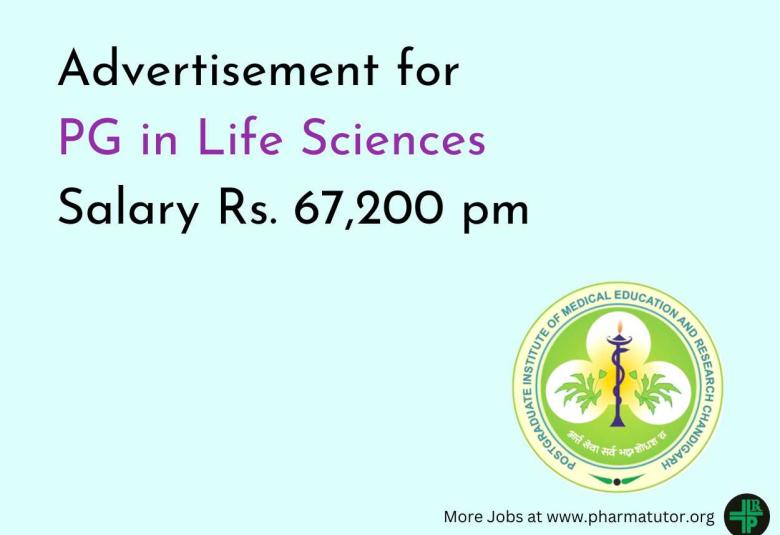 Advertisement for PG in Life Sciences at PGIMER
