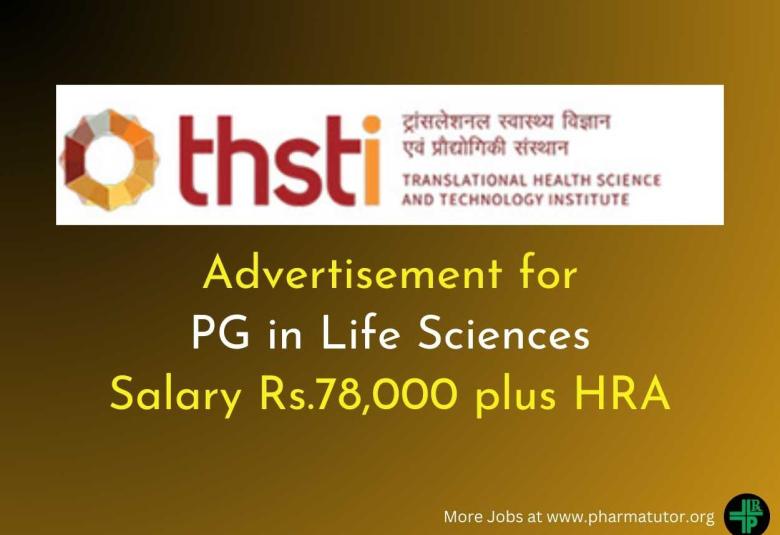 Advertisement for PG in Life Sciences at THSTI