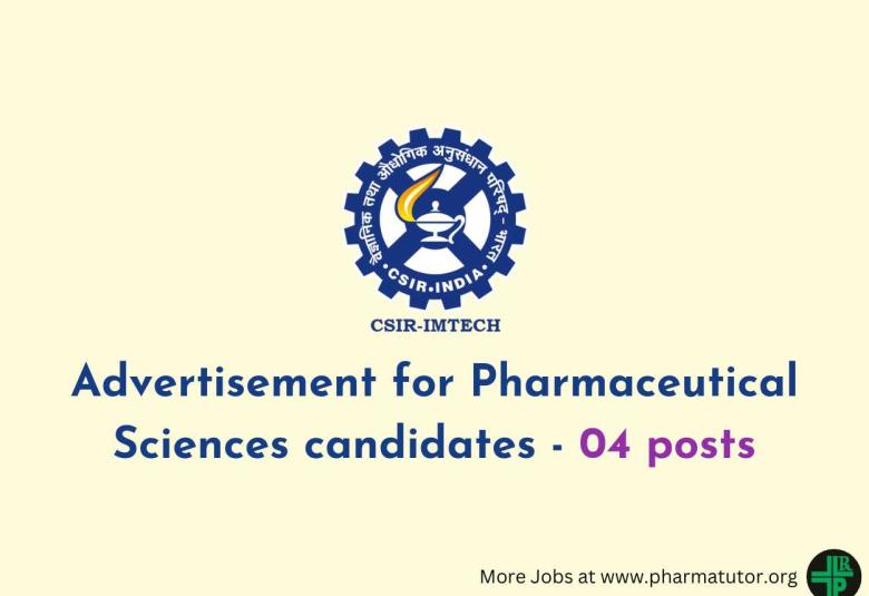 Advertisement for Pharmaceutical Sciences candidates at IMTech
