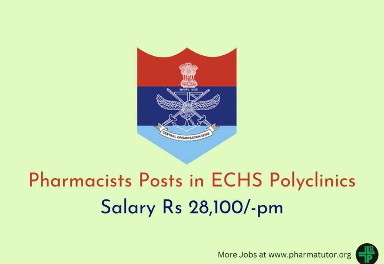 Applications are invited for Pharmacists in ECHS Polyclinics