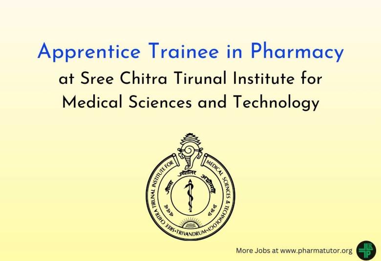Apprentice Trainee in Pharmacy Require at SCTIMST