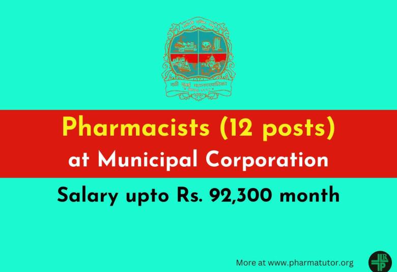 Career for Pharmacists at Municipal Corporation