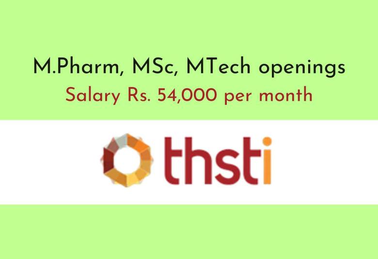 THSTI openings M.Pharm, MSc, MTech as Research Associate