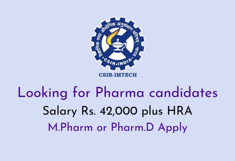 IMTech Looking for Pharma candidates
