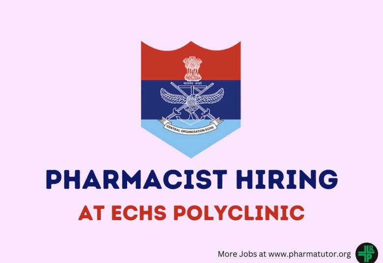 Invites applications for post of Pharmacist at ECHS Polyclinic