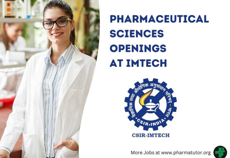 Pharmaceutical Sciences Openings at IMTech
