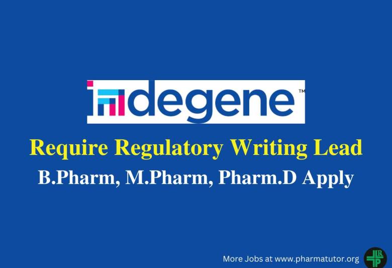 Require Regulatory Writing Lead at Indegene 