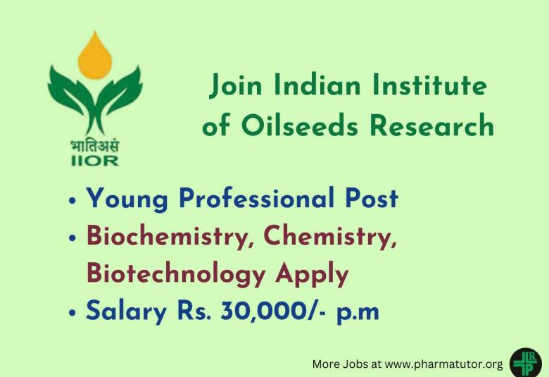 Vacancy for Young Professional at Indian Institute of Oilseeds Research