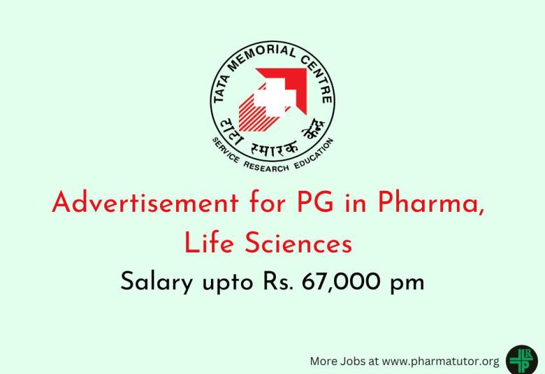 Advertisement for PG in Pharma, Life Sciences at Tata Memorial Hospital