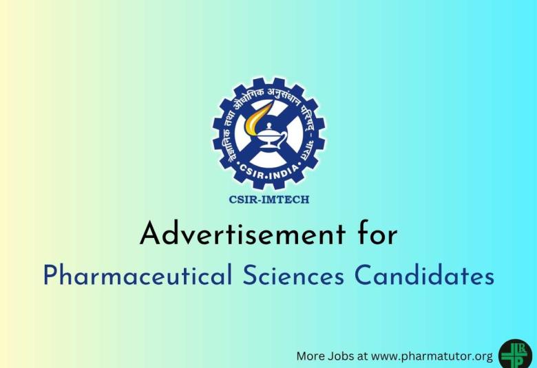 Advertisement for Pharmaceutical Sciences candidates at IMTech