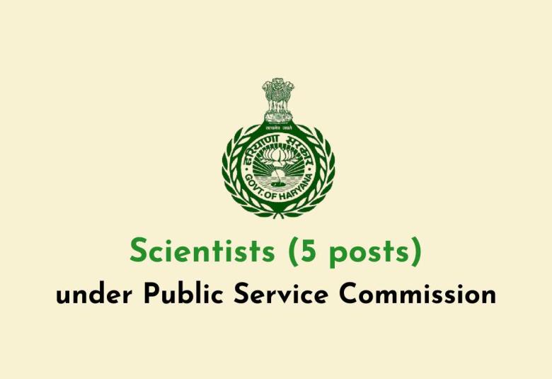 Advertisement for Scientists under Public Service Commission