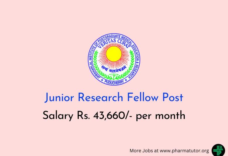 Applications are invited for Junior Research Fellow at JIPMER