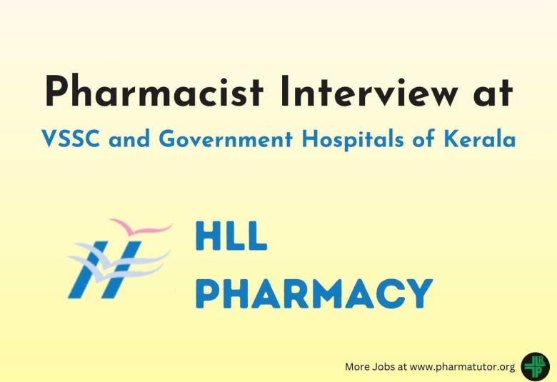 Interview for Pharmacist in AMRIT Pharmacy outlets at VSSC and Government Hospitals of Kerala