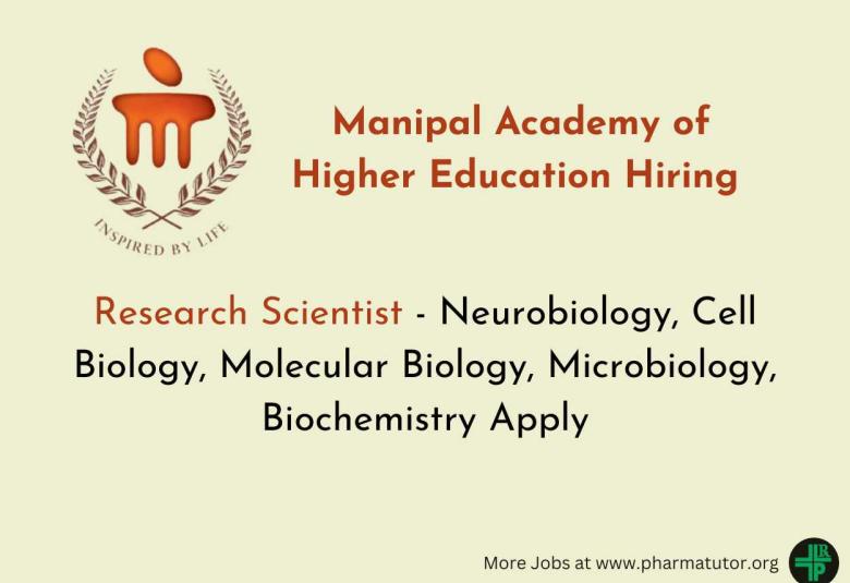 MAHE hiring research scientist
