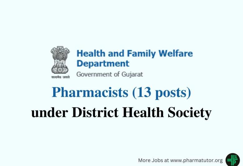 Openings for Pharmacists under District Health Society