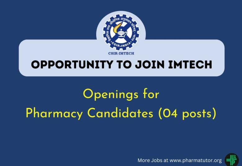 Openings for Pharmacy Candidates at IMTech