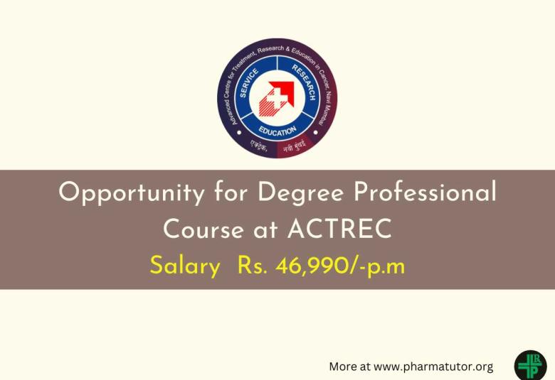 Opportunity for Degree Professional Course at ACTREC
