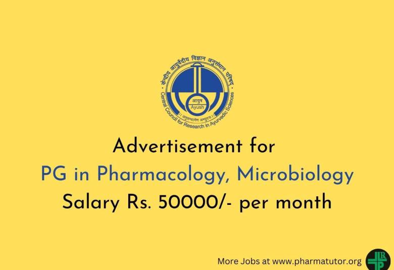 Advertisement for PG in Pharmacology, Microbiology at CCRAS