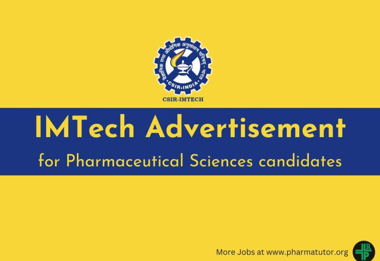 Advertisement for Pharmaceutical Sciences in Cancer research program at IMTECH