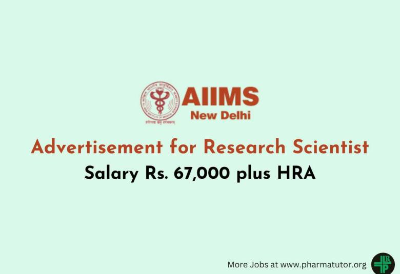 Advertisement for Research Scientist at AIIMS