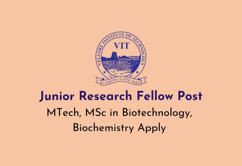 Applications are invited for JRF at Vellore Institute of Technology