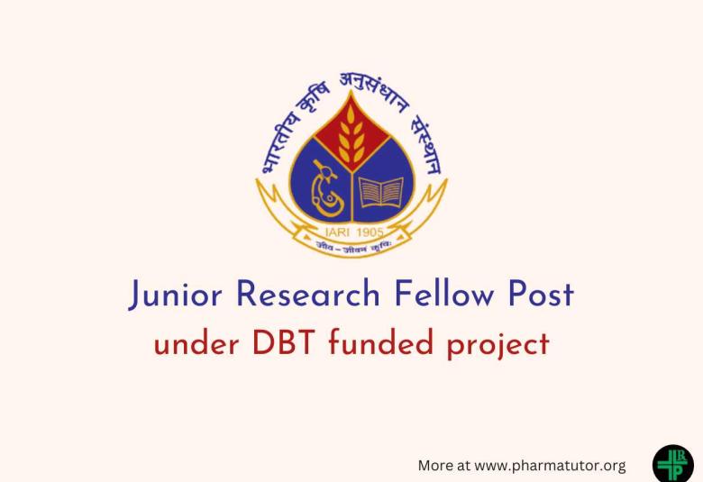 Applications are invited for Junior Research Fellow at IARI