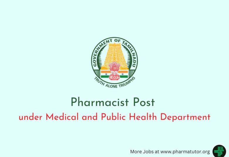 Applications are invited for Pharmacist under Medical and Public Health Department