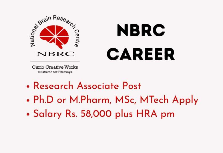 Career for Ph.D or M.Pharm, MSc, MTech as Research Associate at NBRC