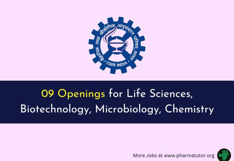 Openings for Life Sciences, Biotechnology, Microbiology, Chemistry at CSMCRI