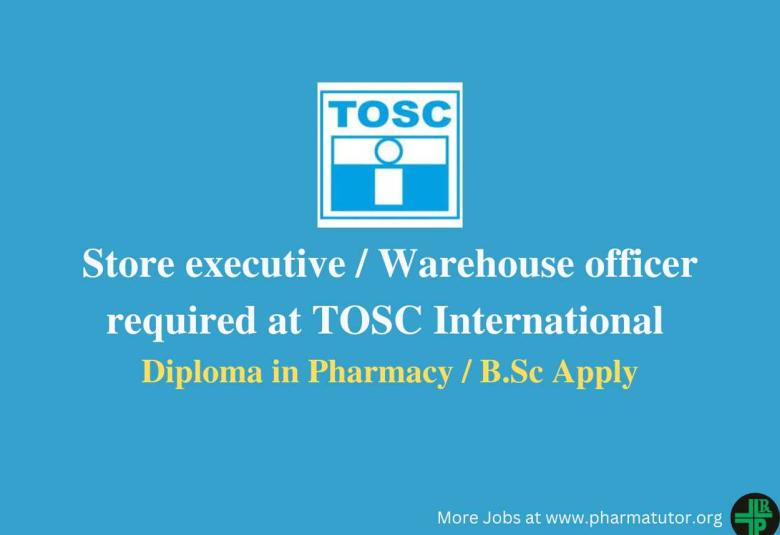 Store executive / warehouse officer required in SIDCUL Pantnagar, Tosc International