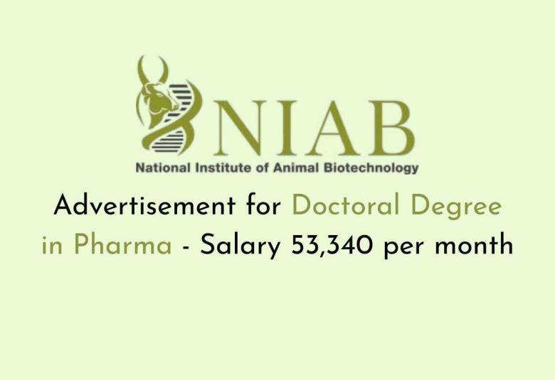 Advertisement for Doctoral Degree in Pharma at NIAB